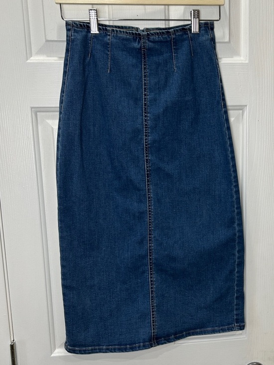 And Now This Dresses & Skirts - AND NOW THIS Denim Midi Skirt Front Zip Slit Size S Blue